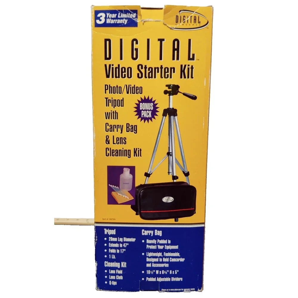 DIGITAL CONCEPTS TRIPOD VIDEO & CAMERA Starter Kit Extends to 47